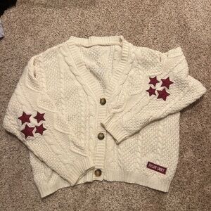 Taylor Swift RED Cream Knit Cardigan